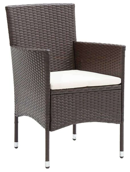 VidaXL - 5 részes Kerti Étkezőgarnitúra - Polyrattan - Barna