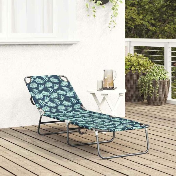 VidaXL Összecsukható nyugágy párnával Zöld 56 x 189 x 87cm szövet