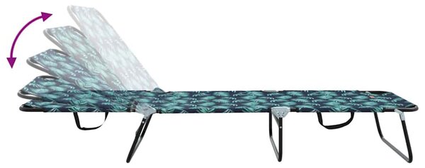 VidaXL Összecsukható nyugágy párnával Zöld 56 x 189 x 87cm szövet
