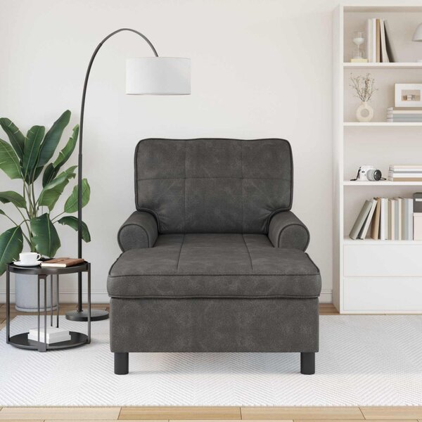 PÁRÁS FOTEL párnával Fekete 91 x 157 x 91 cm Antik PU