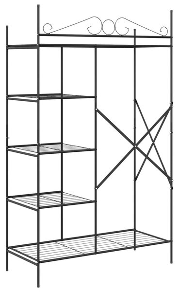 Nyitott Szekrény polcokkal Fekete 104,5 x 45 x 172 cm Acél