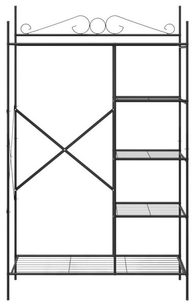Nyitott Szekrény polcokkal Fekete 104,5 x 45 x 172 cm Acél