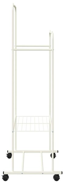 Ruhafogó polcokkal kerékkel tárolóval Fehér 80 x 53 x 156 cm