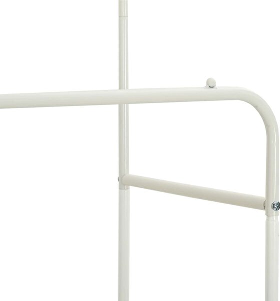 Ruhafogó polcokkal kerékkel tárolóval Fehér 80 x 53 x 156 cm