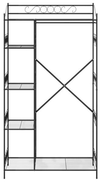 Nyitott Szekrény polcokkal Fekete 100 x 43 x 188 cm Acél