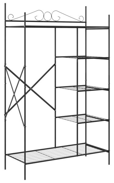 Nyitott Szekrény polcokkal Fekete 104,5 x 45 x 172 cm Acél