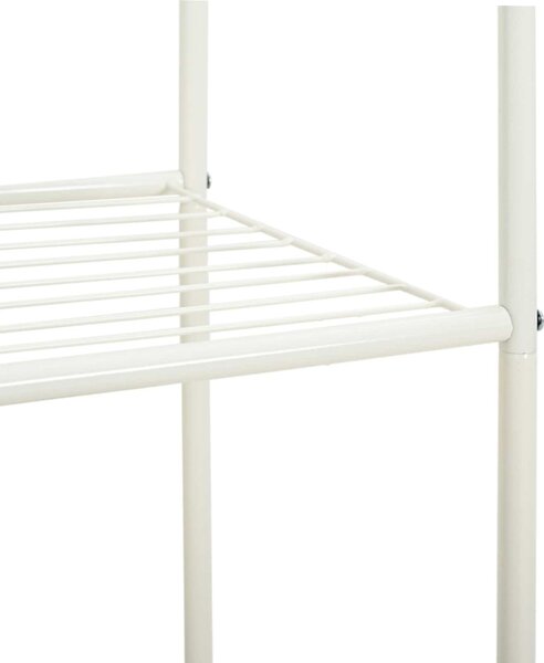 Ruhafogó polcokkal kerékkel tárolóval Fehér 80 x 53 x 156 cm