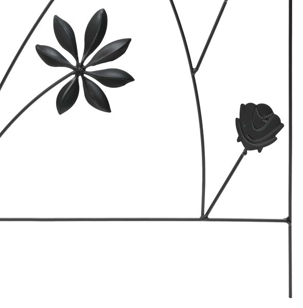 Kerti Kerítés 3 pcs Fekete 112 x 40 cm Acél