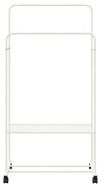 Ruhafogó polcokkal kerékkel tárolóval Fehér 80 x 53 x 156 cm