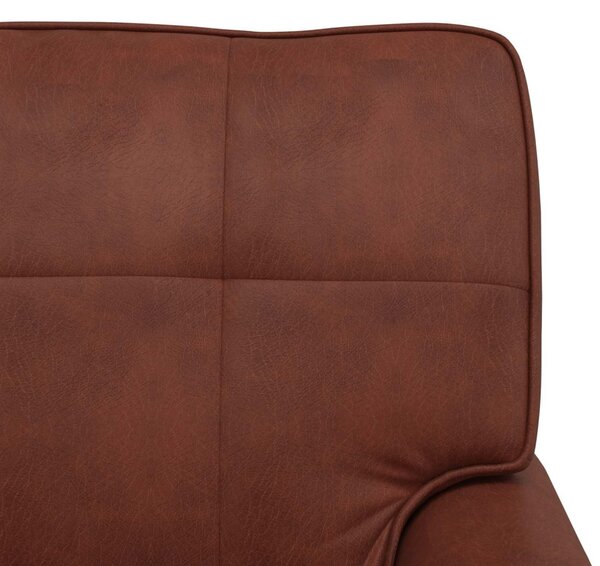 PÁRÁS FOTEL párnával Fényes Barna 91 x 157 x 91 cm Antik PU