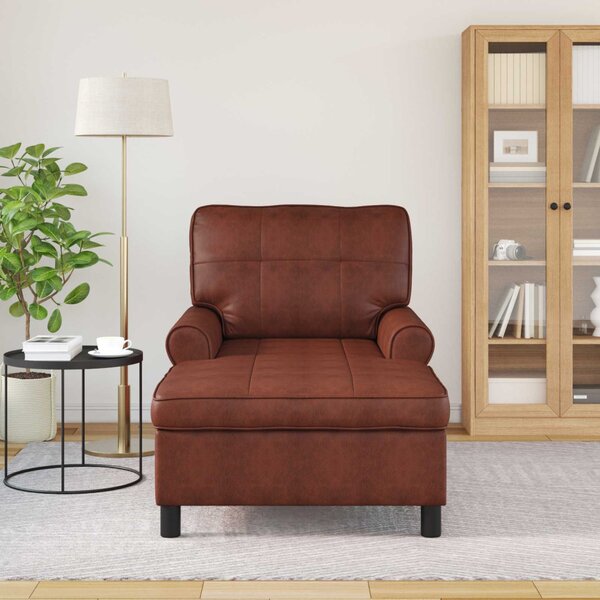 PÁRÁS FOTEL párnával Fényes Barna 91 x 157 x 91 cm Antik PU