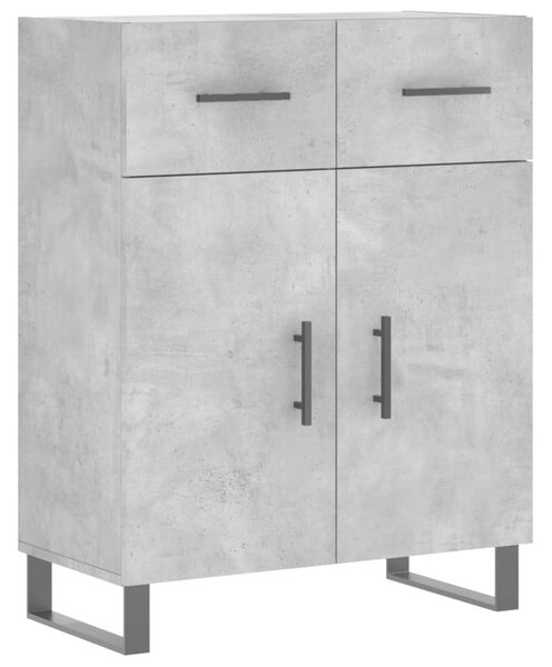 Betonszürke szerelt fa magasszekrény 69,5 x 34 x 180 cm