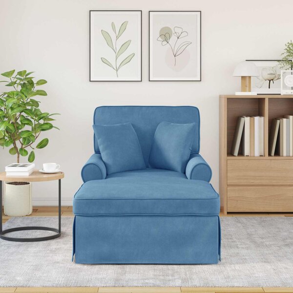 Fotel Loungba Szoknyával Kék 91 x 157 x 91 cm Kábelt Szövet