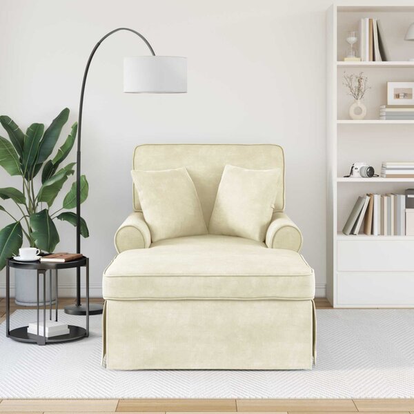 Fotel Loungba Szoknyával Krém 91 x 157 x 91 cm Kábelt Szövet