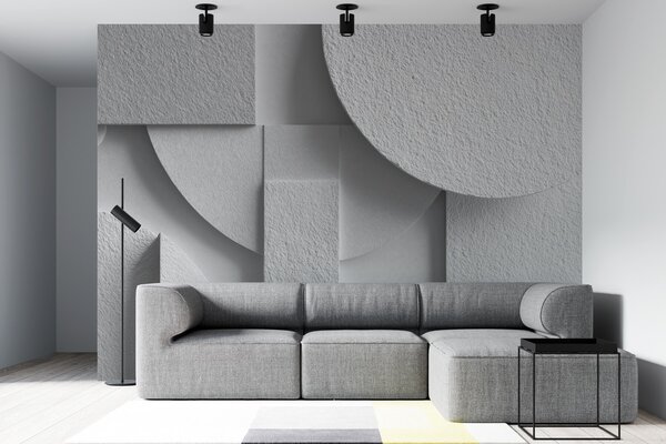 Fotótapéta Absztrakt kompozíció fehér háromdimenziós geometriai formákkal, Fotótapéta geometria, w04395v1 : Uwalls.hu