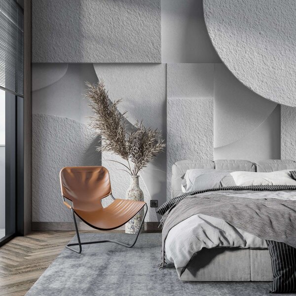 Fotótapéta Absztrakt kompozíció fehér háromdimenziós geometriai formákkal, Fotótapéta geometria, w04395v1 : Uwalls.hu