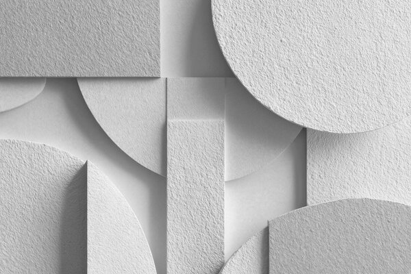 Fotótapéta Absztrakt kompozíció fehér háromdimenziós geometriai formákkal, Fotótapéta geometria, w04395v1 : Uwalls.hu