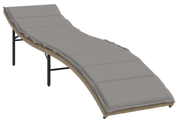 VidaXL Napozóágy - Polyrattan - Bézs - 199cm