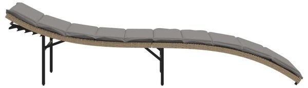 VidaXL Napozóágy - Polyrattan - Bézs - 199cm