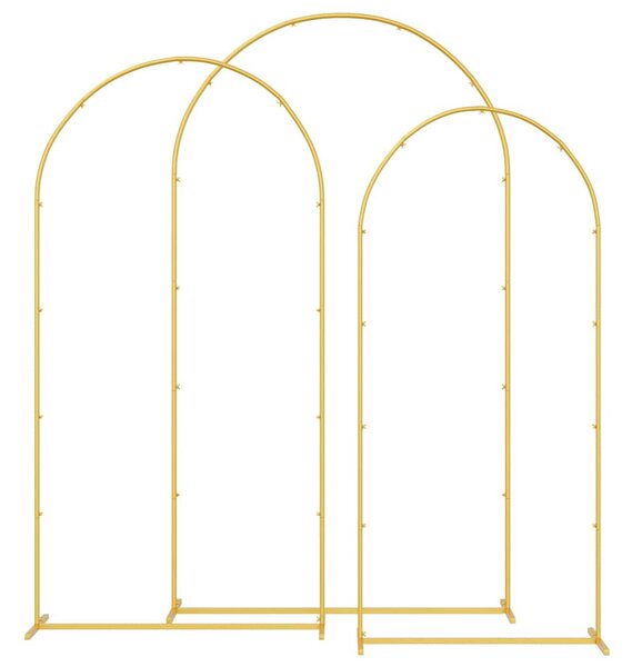 Esküvői Ív 3 db Arany 120 x 40 x 217 cm Acél