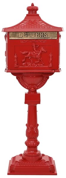 Álló Levélszekrény Piros 42,5 x 29,5 x 117 cm Öntött alumínium
