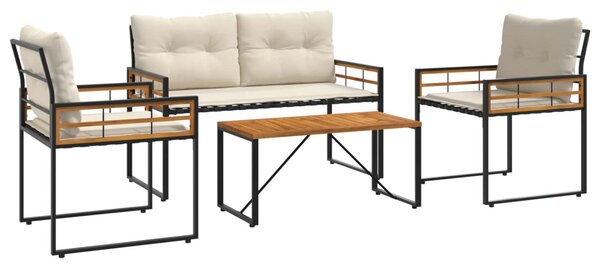 Kültéri Bútor Szett párnával 4 pcs Krém