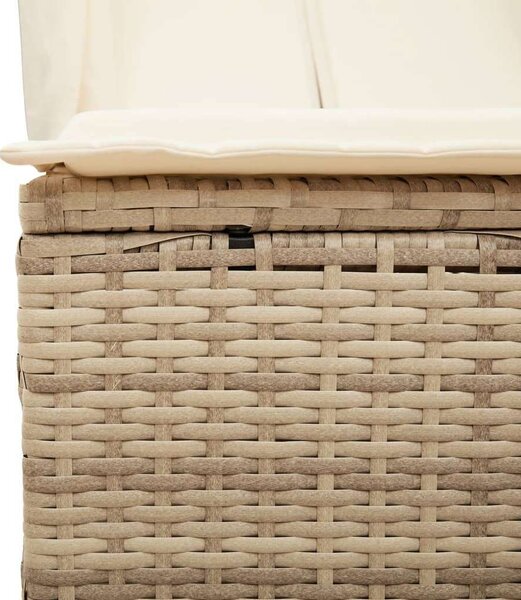 VidaXL Dupla Napozóágy - Polyrattan - Bézs - 197x100 cm
