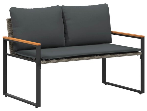 Pad párnával Szürke és sötétszürke 115 x 65 x 72 cm Rattan