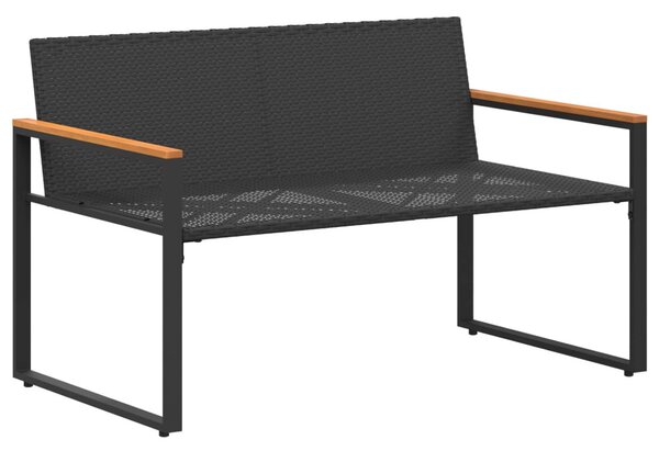 Pad párnával Fekete és krémfehér 115 x 65 x 72 cm Rattan