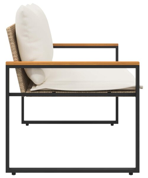 Pad párnával Beige és Krémszínű 115 x 65 x 72 cm Rattan