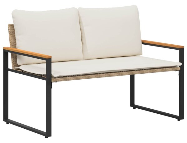 Pad párnával Beige és Krémszínű 115 x 65 x 72 cm Rattan