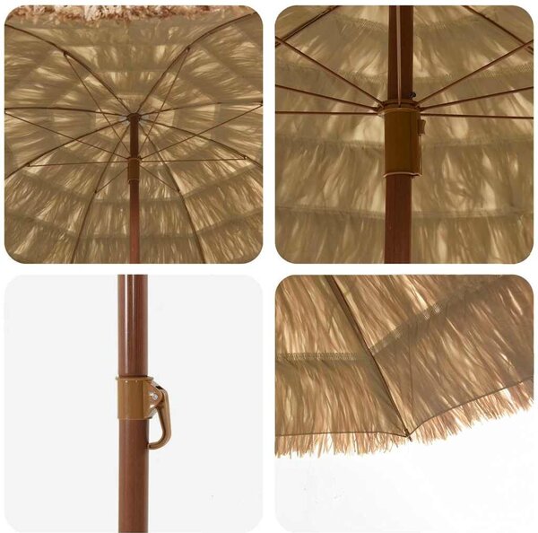 VidaXL Tengerparti napernyő Természetes 205 x 205 x 210 cm