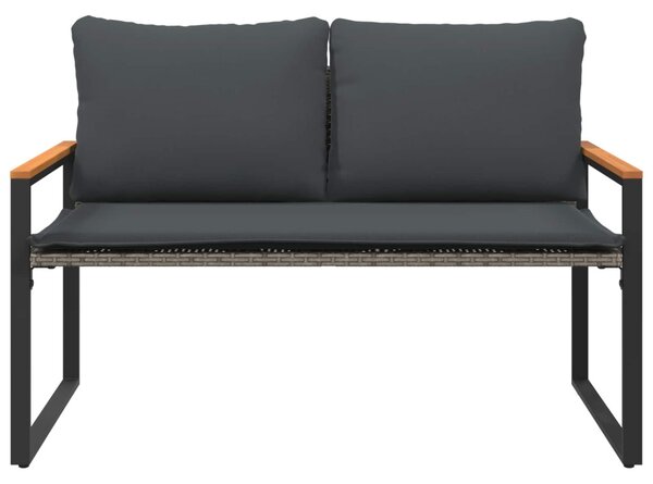 Pad párnával Szürke és sötétszürke 115 x 65 x 72 cm Rattan