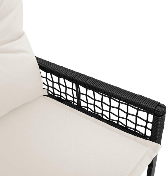 VidaXL Kerti pad párnával Fekete és krémfehér 118 x 55 x 82 cm