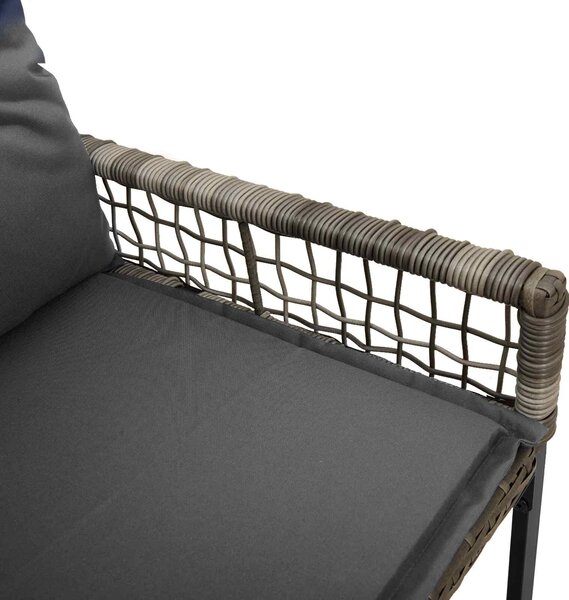 VidaXL Kerti pad párnával Szürke 118 x 55 x 82 cm PE rattan és szövet