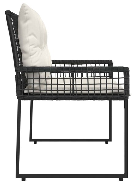 VidaXL Kerti pad párnával Fekete és krémfehér 118 x 55 x 82 cm