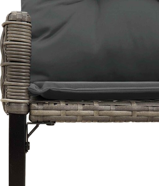 VidaXL Kerti pad párnával Szürke 118 x 55 x 82 cm PE rattan és szövet