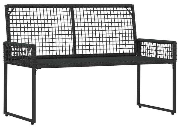 VidaXL Kerti pad párnával Fekete és krémfehér 118 x 55 x 82 cm