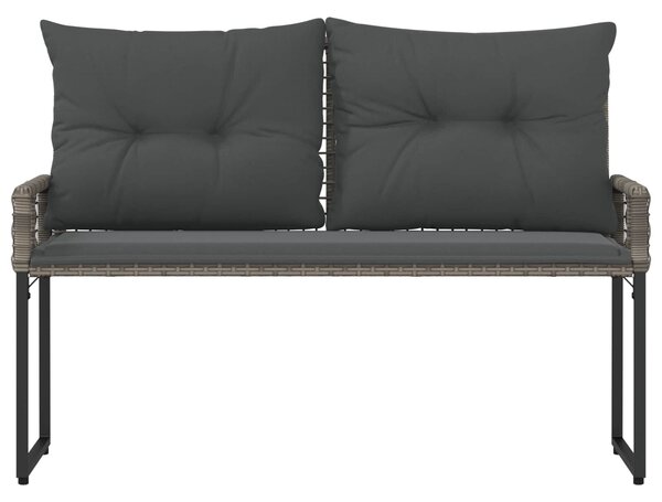 VidaXL Kerti pad párnával Szürke 118 x 55 x 82 cm PE rattan és szövet