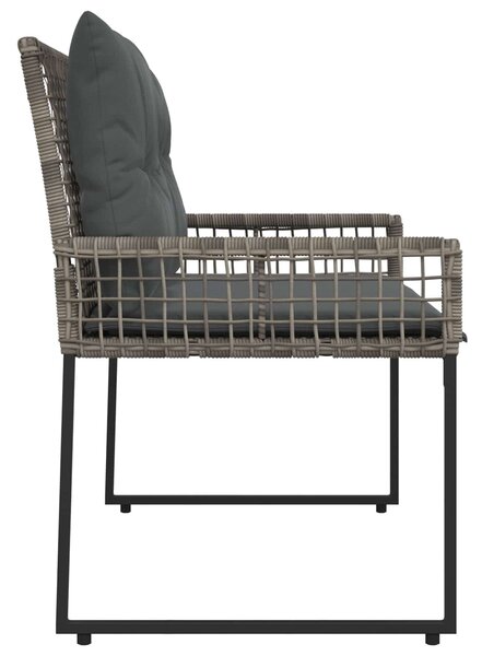 VidaXL Kerti pad párnával Szürke 118 x 55 x 82 cm PE rattan és szövet