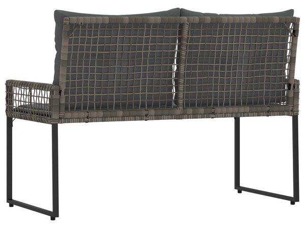 VidaXL Kerti pad párnával Szürke 118 x 55 x 82 cm PE rattan és szövet