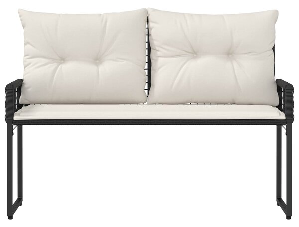 VidaXL Kerti pad párnával Fekete és krémfehér 118 x 55 x 82 cm