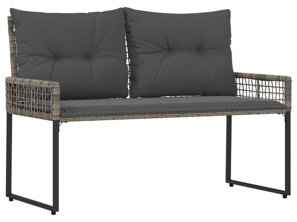VidaXL Kerti pad párnával Szürke 118 x 55 x 82 cm PE rattan és szövet