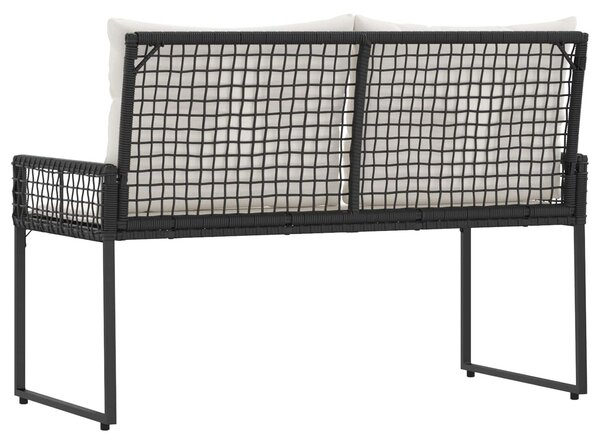VidaXL Kerti pad párnával Fekete és krémfehér 118 x 55 x 82 cm