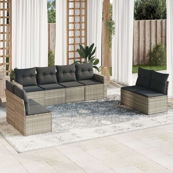 VidaXL Polyrattan Kerti Ülőgarnitúra - 8 részes