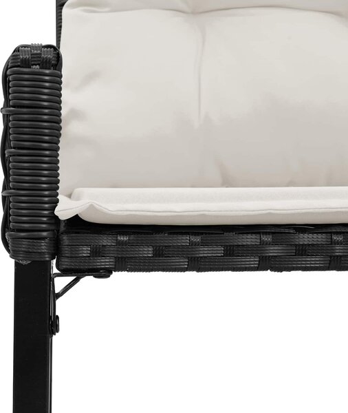 VidaXL Kerti pad párnával Fekete és krémfehér 118 x 55 x 82 cm