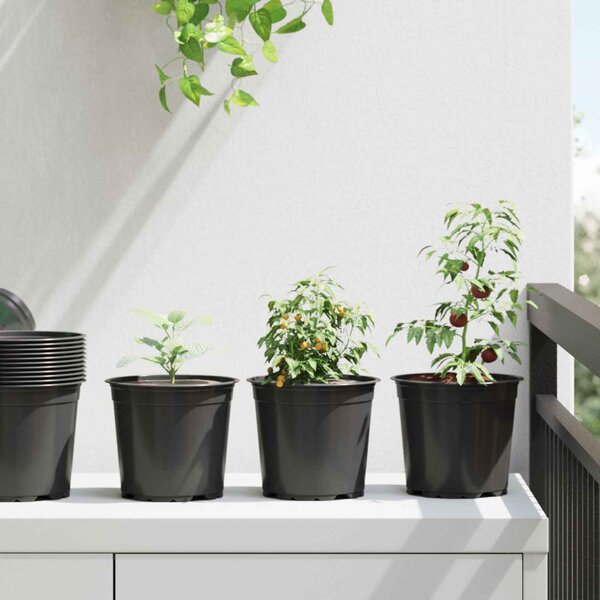 Virág Cserép 50 pcs Fekete Ø 15 x 13 cm Műanyag