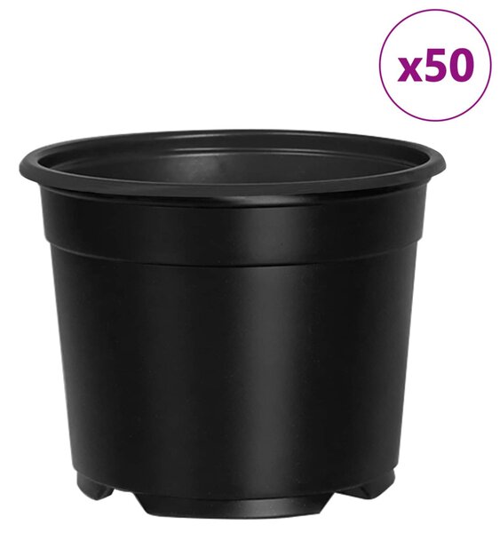 Virág Cserép 50 pcs Fekete Ø 15 x 12.5 cm Műanyag