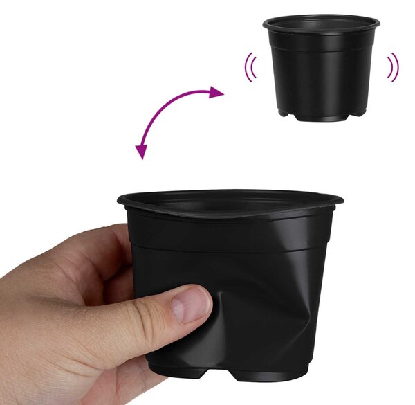Virág Cserép 50 pcs Fekete Ø 15 x 12.5 cm Műanyag
