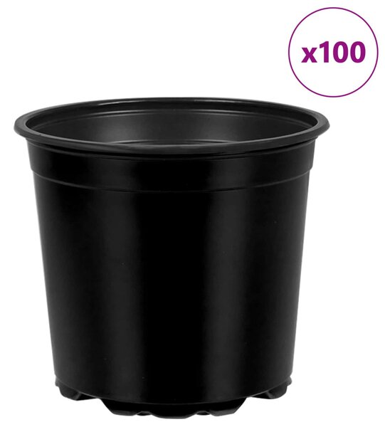 Kerek Virágcserép 100 db Fekete Ø 15 x 13 cm Műanyag